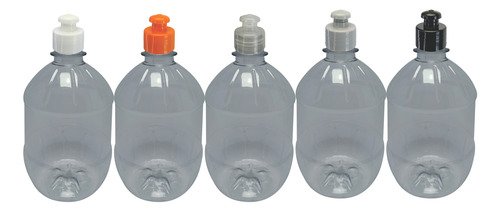 182 Frasco Plástico Cristal Pet 500ml Com Tampa Pushpull Cac