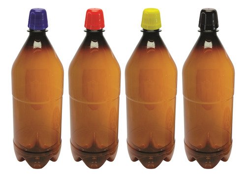 51 Frascos Plástico Âmbar Pet 1l Tampa Dosadora 20ml Agu