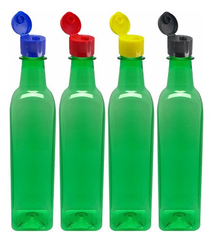 760 Frascos Plástico Verde Pet 500ml C/ Tampa Fliptop Aze