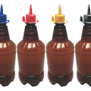 6 Frascos Plástico Âmbar Pet 750ml C/ Bico Aplicador Gr2