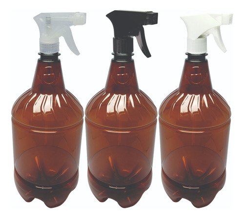 30 Frascos Plásticos Âmbar Pet 1,5l Válvula Gatilho Gr2