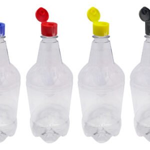 5 Frascos Plásticos Cristal Pet 1l Batoque Fliptop Gr2