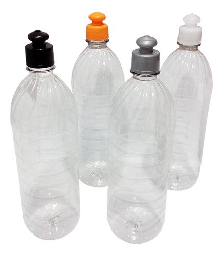 392 Frascos Plásticos Cristal Pet 1l Com Tampa Pushpull Suc - Imagem 2