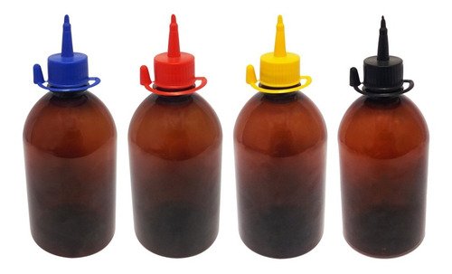 678 Frascos Plástico Âmbar Pet 500ml C/ Bico Aplicador Sab