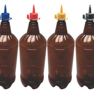2 Frascos Plástico Âmbar Pet 2l C/ Bico Aplicador Gr2
