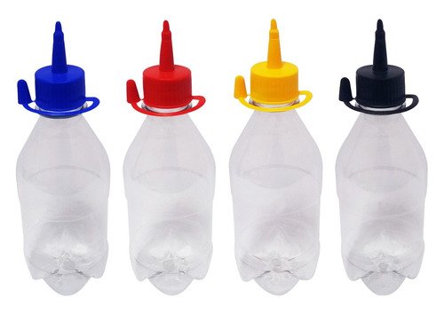 972 Frascos Plástico Cristal Pet 350ml C/ Bico Aplicador Agu