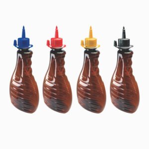 400 Frasco Plástico Âmbar Pet 500ml Tampa Bico Aplicador Bor