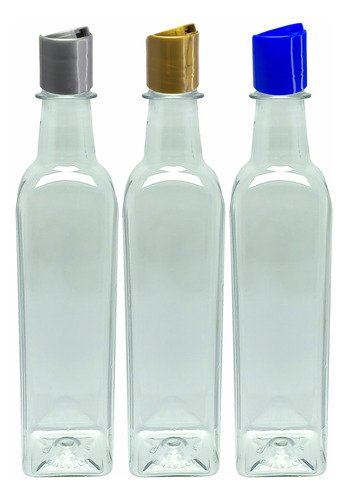 12 Frascos Plástico Cristal Pet 500ml Com Tampa Disktop Aze - Imagem 3