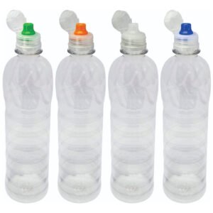 46 Frascos Cristal Pet 500ml Tampa Sport Fliptop Lim