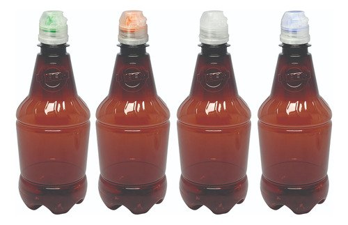 40 Frascos Âmbar Pet 500ml Tampa Sport Fliptop Gr2 - Imagem 2
