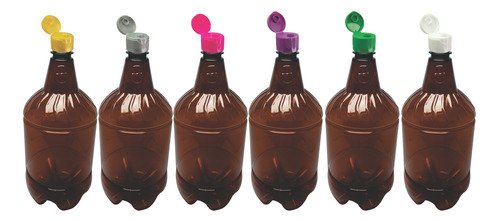 200 Frasco Plástico Âmbar Pet 1,5l Tampa Fliptop Batoque Gr2 - Imagem 3