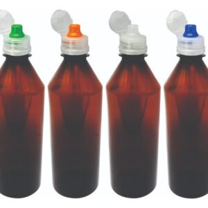 765 Frasco Plástico Âmbar Pet 500ml Tampa Sport Fliptop Cos