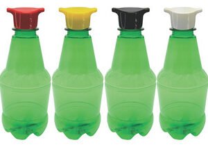 64 Frasco Plástico Verde Pet 300ml Com Tampa 2 Bico Gr2