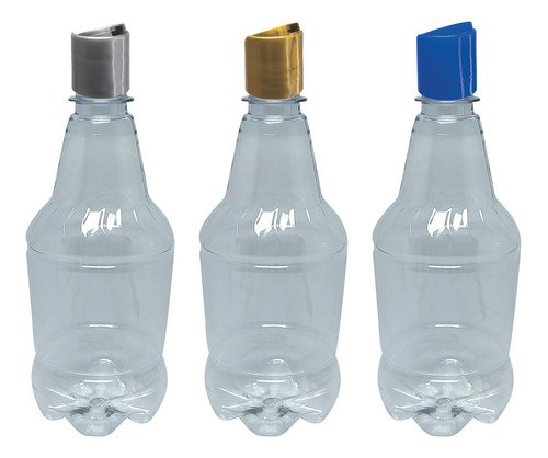 90 Frascos Plástico Cristal Pet 500ml Com Tampa Disktop Gr2 - Imagem 3