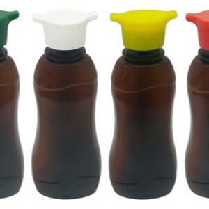 1260 Frasco Plástico Âmbar Pet 200ml Tampa Rosca 2 Bico Cat