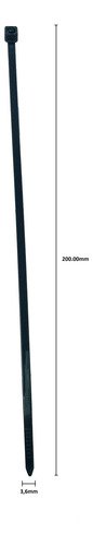 40 Pacote Abraçadeiras De Nylon Preta 3,6x200mm C/ 100 Unid - Imagem 3