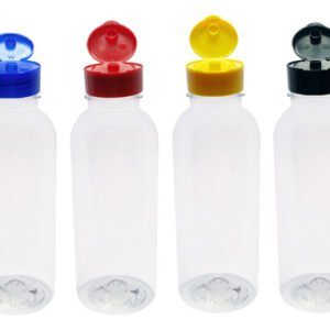 60 Frascos Plástico Cristal Pet 400ml Fliptop C/ Rosca Det