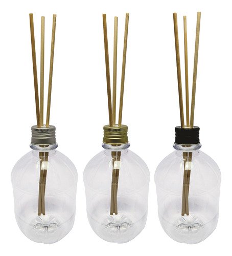 10 Frascos Plástico Cristal 500ml Tampa Difusor Varetas Cac