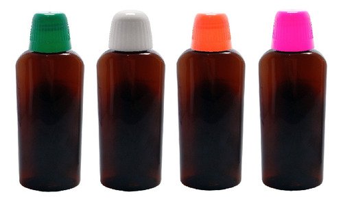 520 Frasco Plástico Ambar Pet 140ml Tampa Dosadora 20ml Aro - Imagem 2