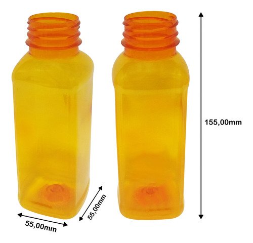 17 Frascos Plástico Laranja Pet 300ml Fliptop C/ Rosca Qua - Imagem 7