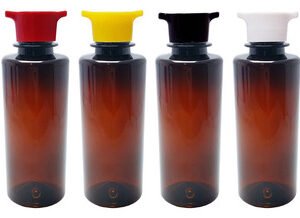 226 Frasco Plástico Ambar Pet 200ml Tampa Rosca 2 Bico Cos