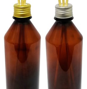 50 Frascos Plástico Âmbar 500ml Tampa Difusor Varetas Cos