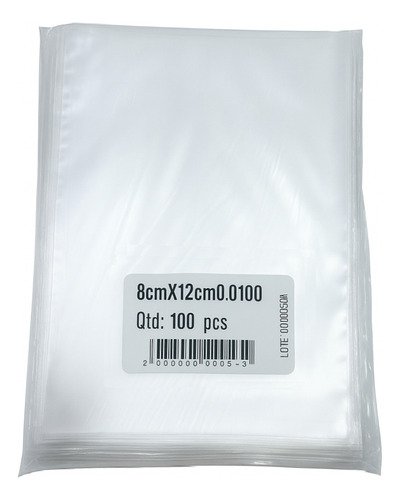 10 Pct Saco Plástico Transparente Pe 8x12 10 Micra C/ 100 - Imagem 2