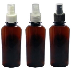 306 Frasco Plástico Ambar Pet 140ml Válvula Spray S Aro