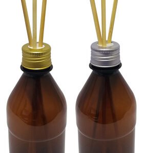 972 Frascos Plástico Âmbar 350ml Tampa Difusor Varetas Agu