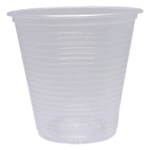 100 Copos Descartáveis Plásticos Pp Estriado Cristal 150ml