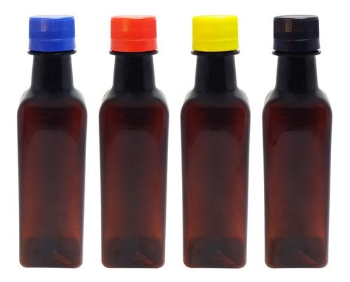 27 Frascos Plástico Âmbar Pet 250ml Tampa Rosca Lacre Aze