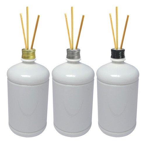 22 Frascos Plástico Branco Pet 1l Tampa Difusor Varetas Sab
