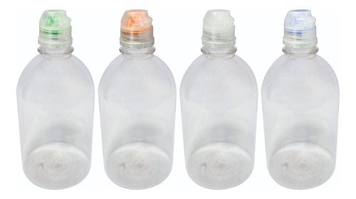 48 Frascos Cristal Pet 500ml Tampa Sport Fliptop Sab - Imagem 2