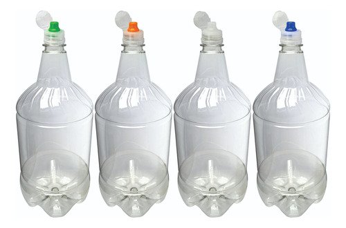 3 Frasco Cristal Pet 1,5l Com Tampa Sport Fliptop Gr2