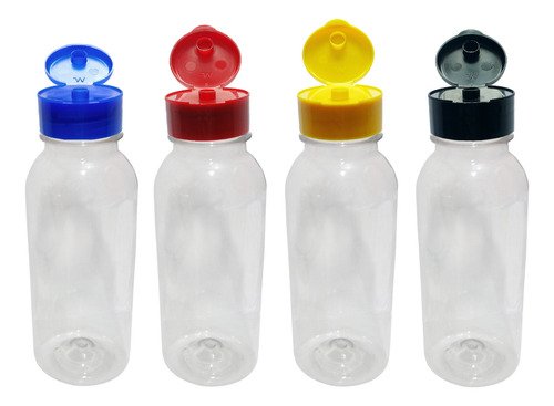 1260 Frascos Plástico Cristal Pet 300ml Fliptop C/ Rosca Det