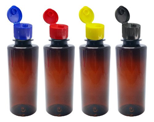 226 Frascos Plástico Ambar Pet 200ml Fliptop Batoque Cos