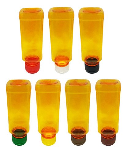1254 Frascos Plástico Laranja Pet 300ml Tempero Fliptop Qua - Imagem 4