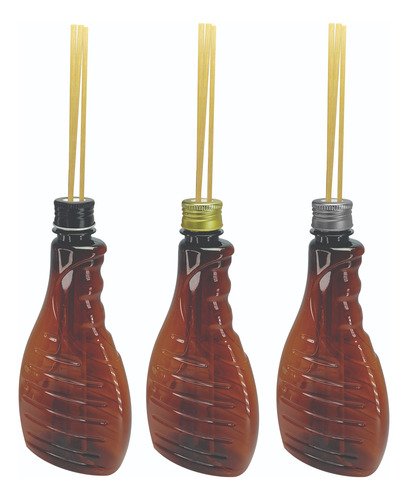 50 Frascos Plástico Âmbar 500ml Tampa Difusor Varetas Bor