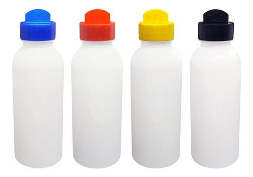 16 Frascos Plástico Branco Pet 400ml Tempero Fliptop Det