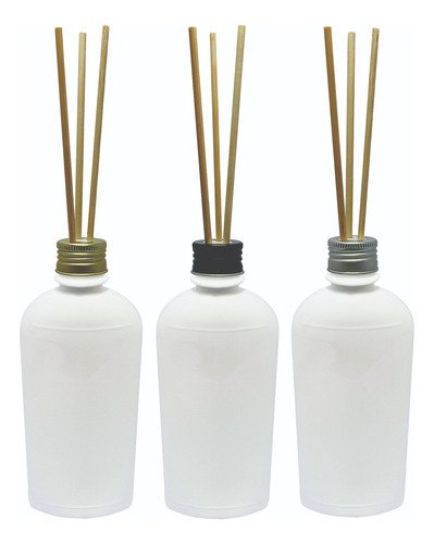 135 Frascos Plástico Brancos 400ml Tampa Difusor Varetas Min