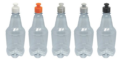 10 Frasco Plástico Cristal Pet 500ml Com Tampa Pushpull Gr2