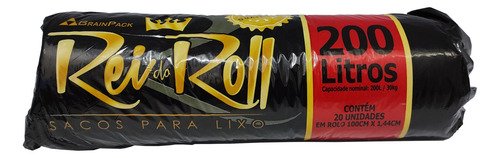 200 Unidades Saco De Lixo Em Rolo 200 Litros Preto 100x144cm - Imagem 2