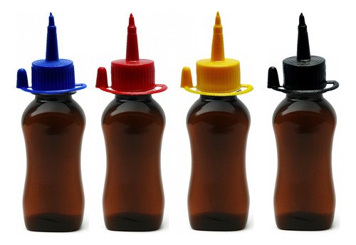 2541 Frasco Plástico Ambar Pet 120ml C/ Bico Aplicador Cat