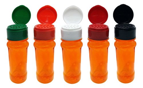 342 Frascos Plástico Laranja Pet 120ml Tampa Peneira Con