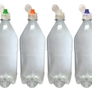 6 Frascos Plástico Cristal Pet 1l Tampa Sport Fliptop Agu