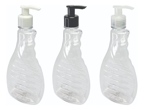 400 Frascos Plástico Cristal 500ml Válvula Bico Pato S Bor