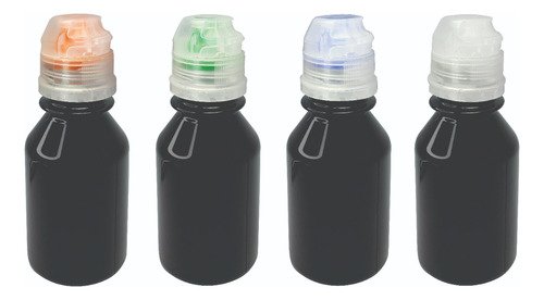 196 Frasco Plástico Âmbar 100ml Tampa Sport Flip Top Far - Imagem 2