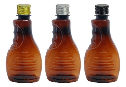 924 Frasco Plástico Ambar Pet 300ml Tampa Alumínio S Bor