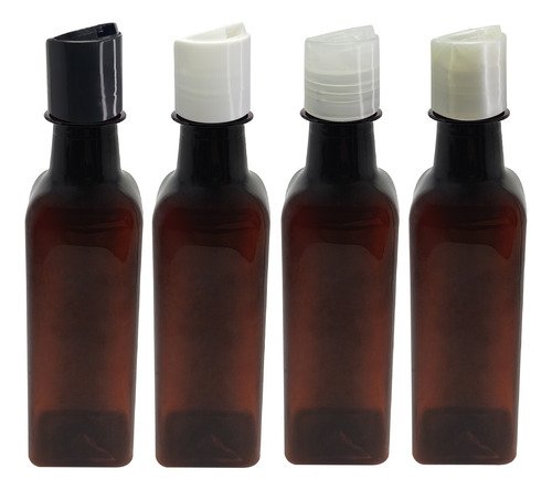 108 Frasco Plástico Âmbar Pet 250ml Com Tampa Disktop Aze