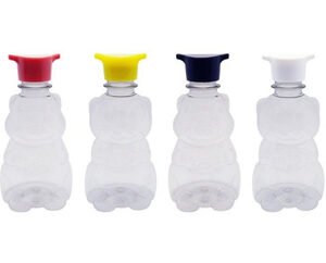 19 Frasco Plástico Cristal Pet 300ml Tampa Rosca 2 Bico Zoo